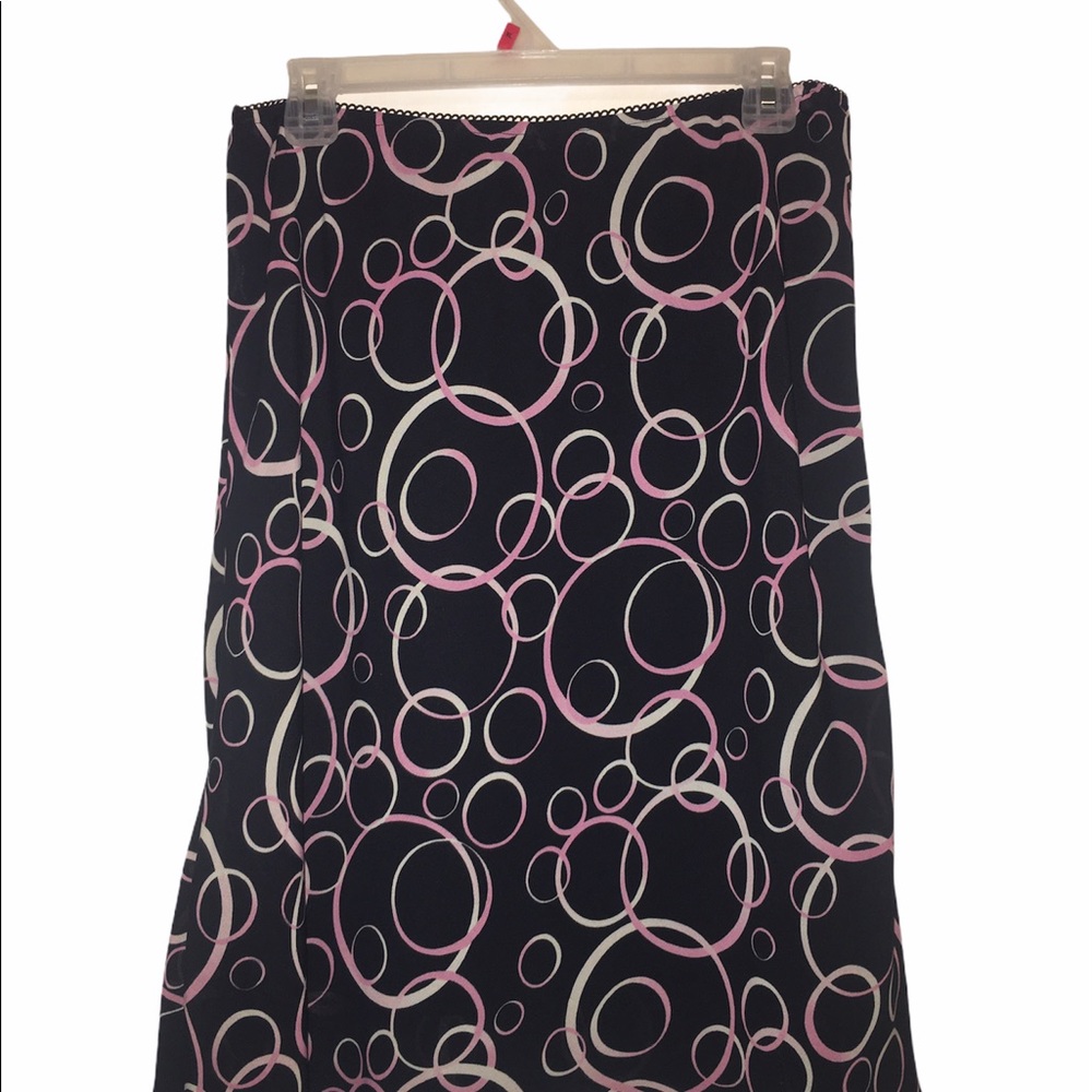 Knee length black skirt
